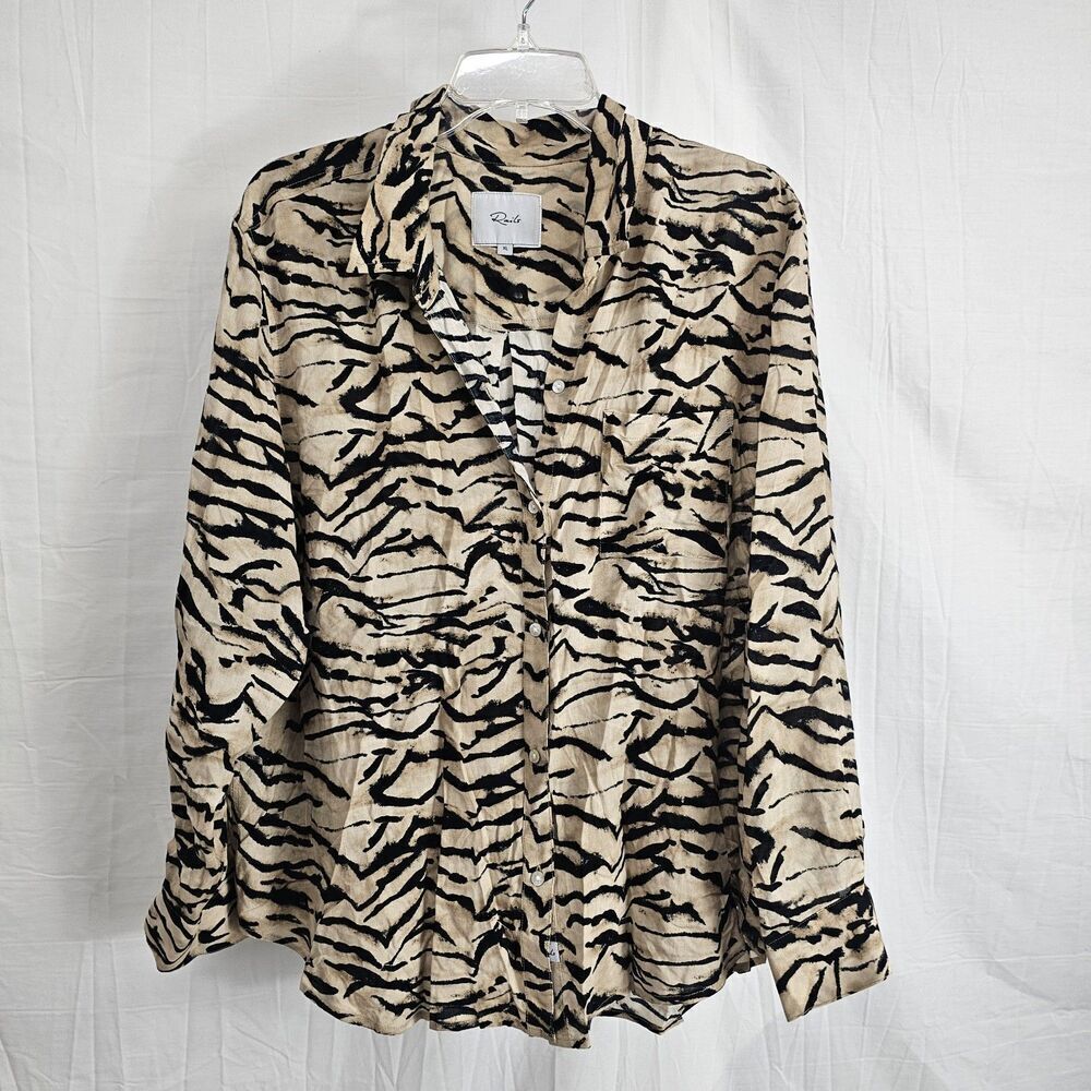 RAILS Josephine Animal Printed Button-front Top In Bali Women's Size XL